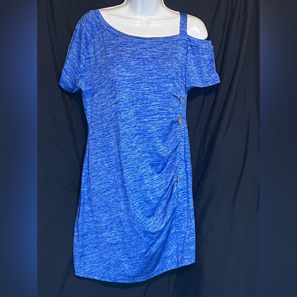Elegant Asymmetrical Blue Dress